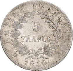 France. Napoleon I. 5 Francs. 1810 A. VF