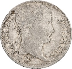 France. Napoleon I. 5 Francs. 1812 I. VF -