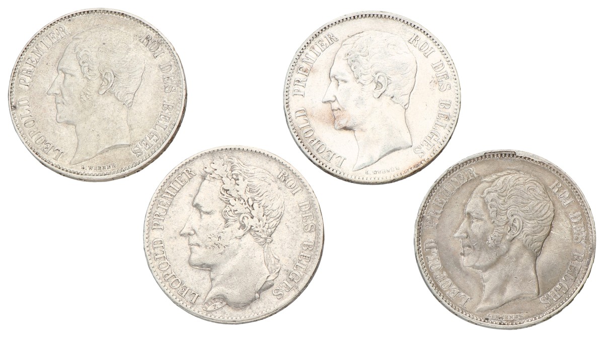 Belgium. Leopold I. Lot (4) 5 Francs. Average VF