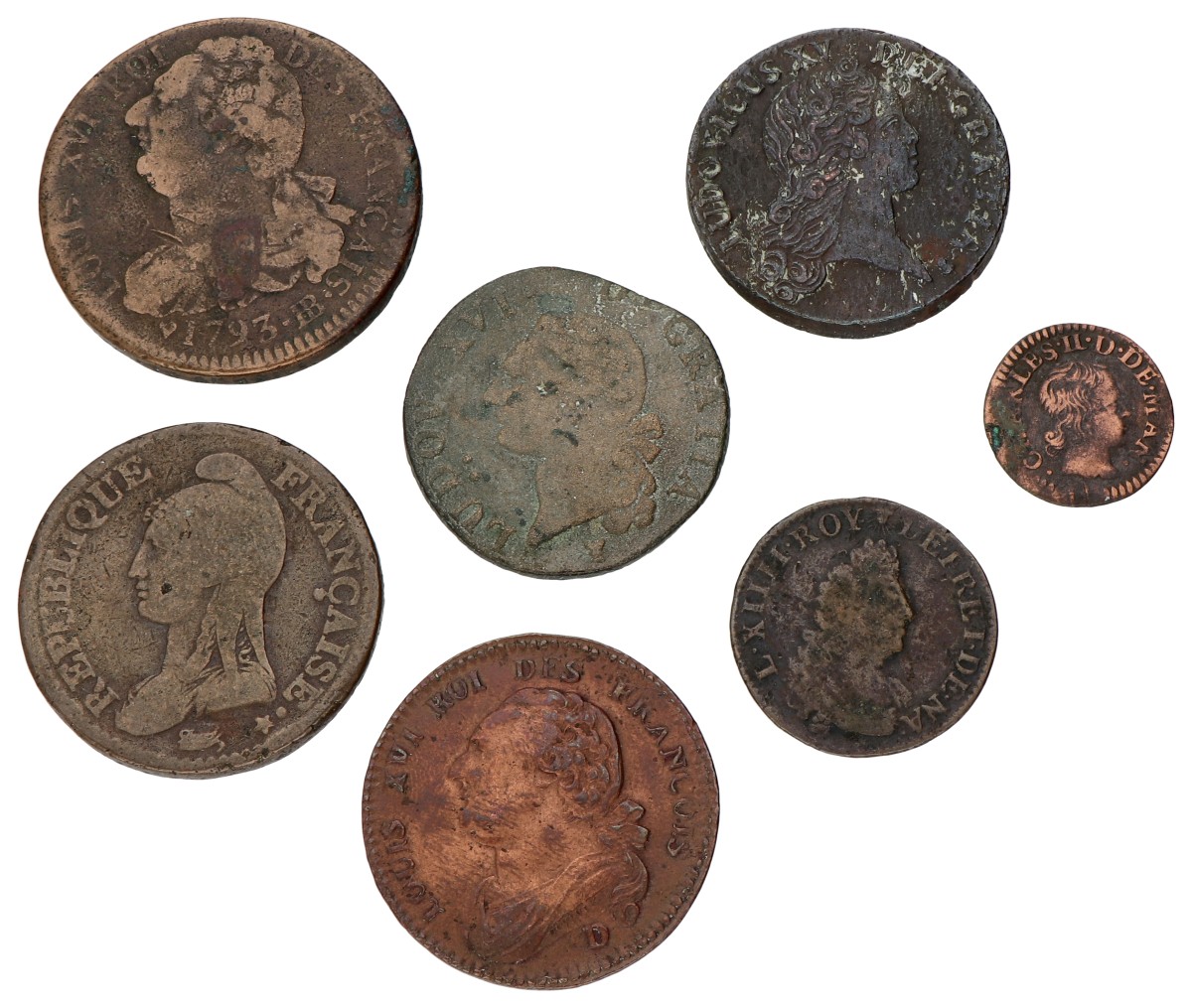 France. Lot (7) Mixed. Average F