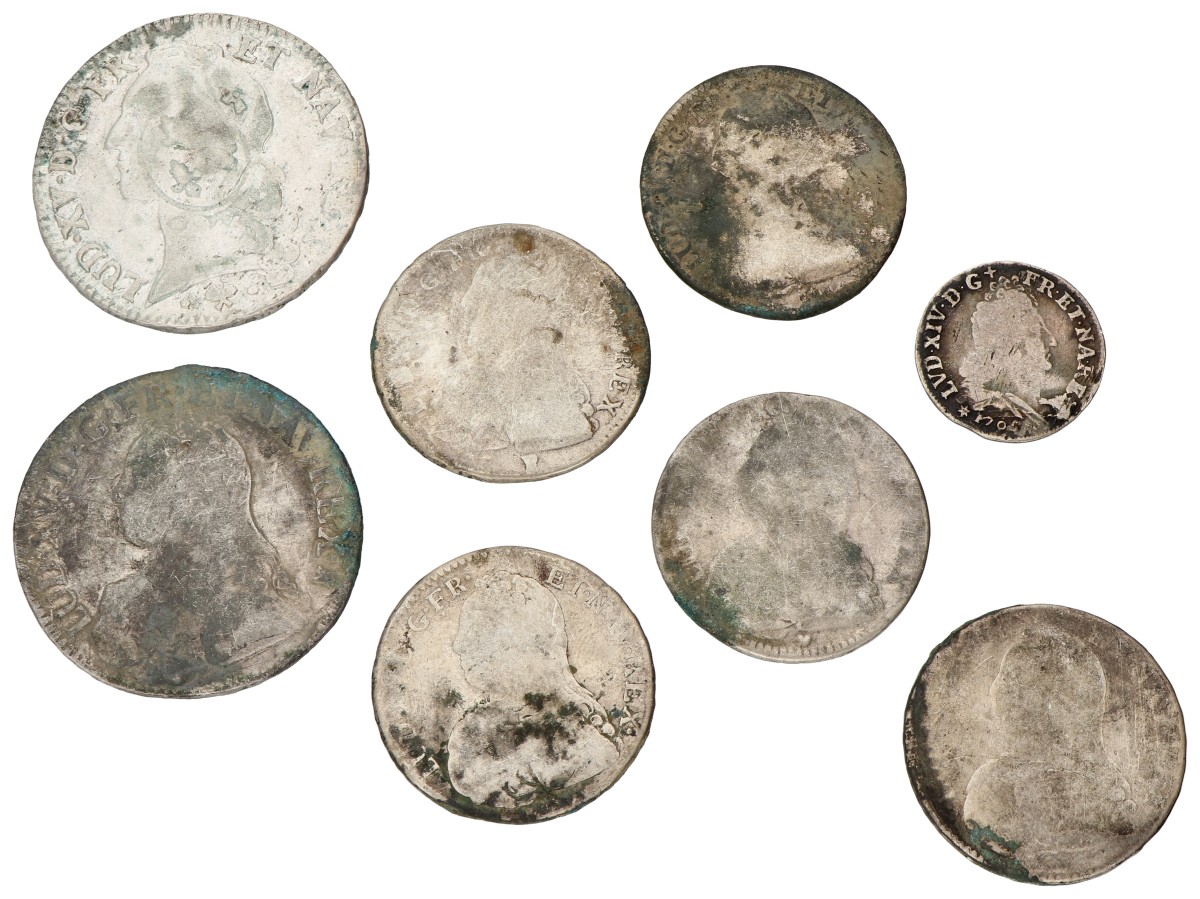 France. Louis XV & XIV. Lot (8) Mixed. Average F