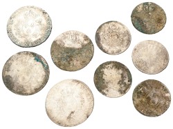 France. Louis XV & XVI. Lot (9) ½ & 1 Écu. Average F