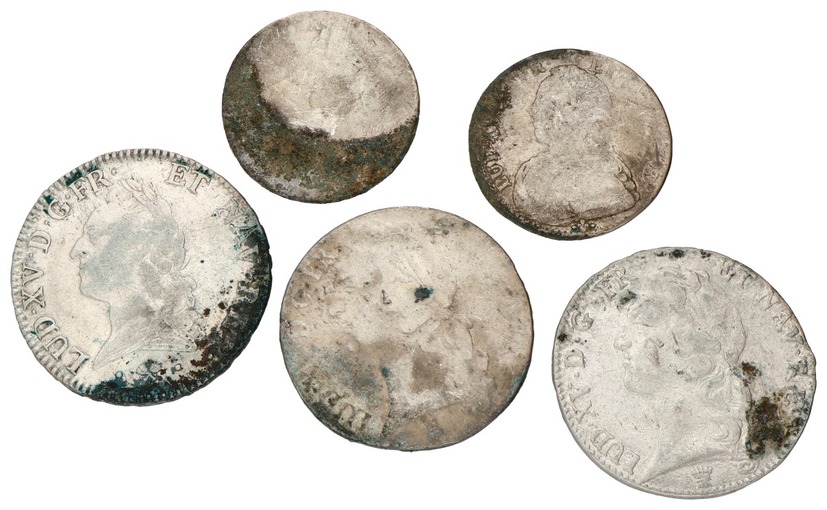 France. Louis XV. Lot (5) ½ & 1 Écu. Average F