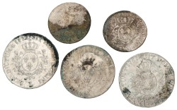 France. Louis XV. Lot (5) ½ & 1 Écu. Average F