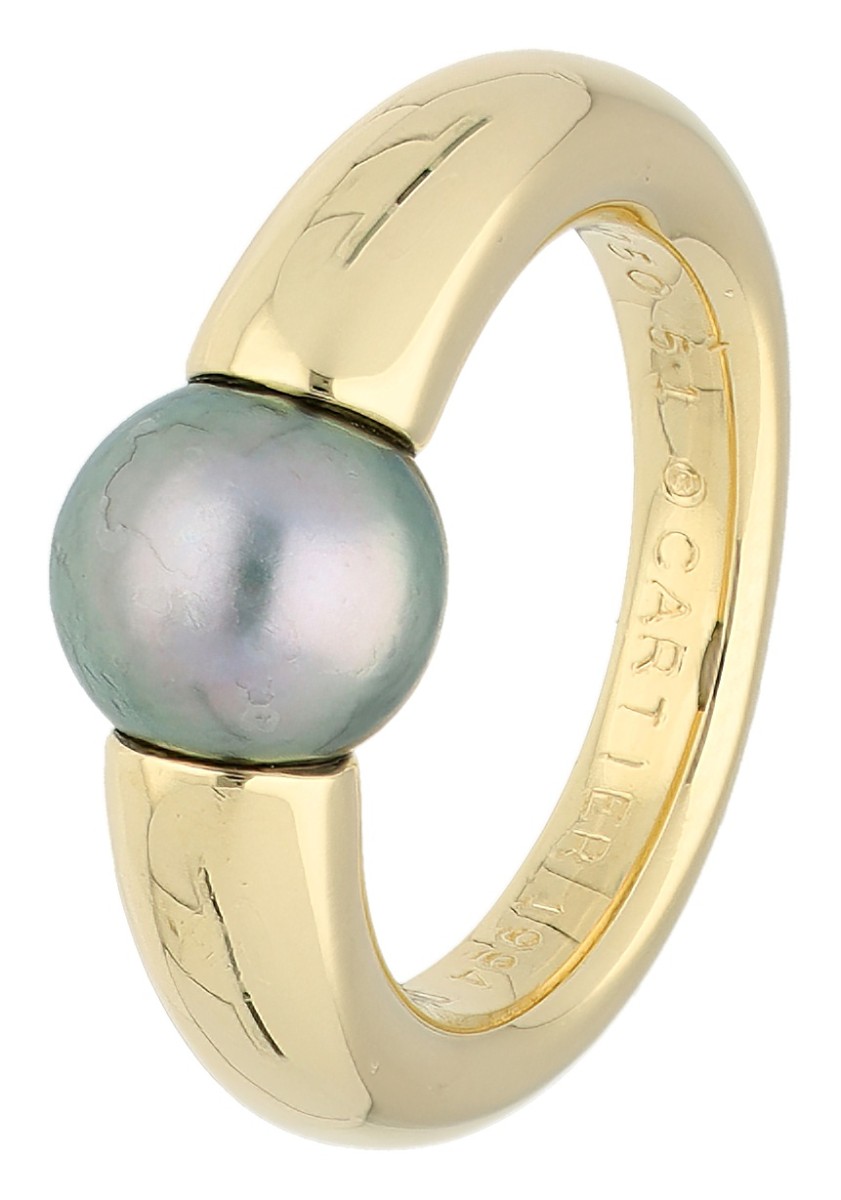 Cartier 18K geelgouden Bague La Perla ring bezet met cultivé Tahiti parel