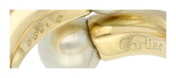 Vintage Cartier 18K geelgoud parel Bypass ring