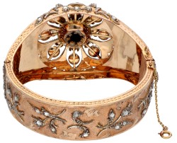 18K geelgouden antieke bangle bezet met diamant