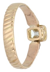 14K geelgouden antieke solitair ring met diamant