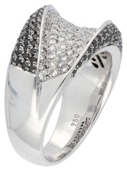18K witgouden pavé ring bezet met ca. 0.94 ct. diamanten