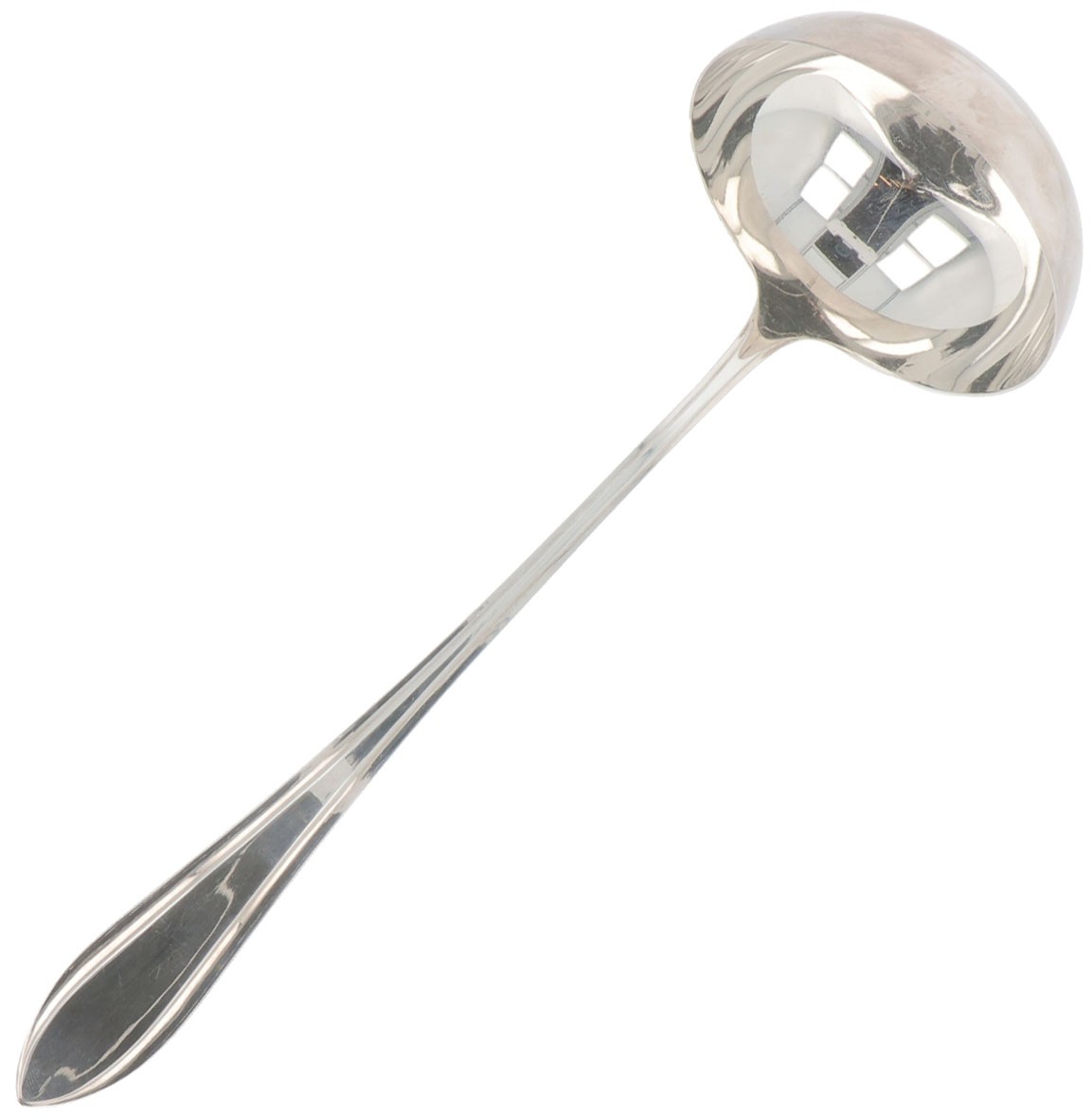 Soeplouche in origineel etui zilver.