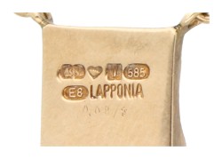 Lapponia 14K geelgouden collier bezet met diamant