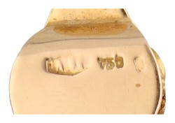 18K geelgouden slangen collier bezet granaten