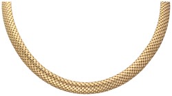 18K geelgouden slangen collier bezet granaten