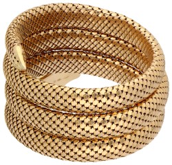 18K geelgouden slangen armband bezet met granaten