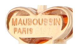 Mauboussin 18K roségouden oorhangers bezet met vuuropaal