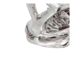 14K witgouden Art Deco oorstekers/clips robijnen en diamant 