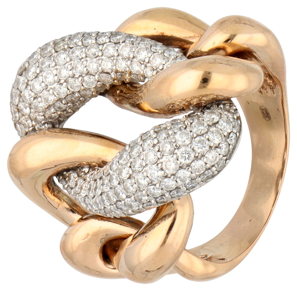 18K geelgouden ring bezet met ca. 1.98 ct. diamant