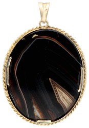 14K geelgouden hanger met agaat