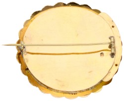 14K geelgouden antieke herinneringsbroche uit 1856.