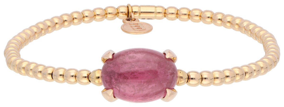 Bron 18K roségouden reflex armband bezet met roze toermalijn