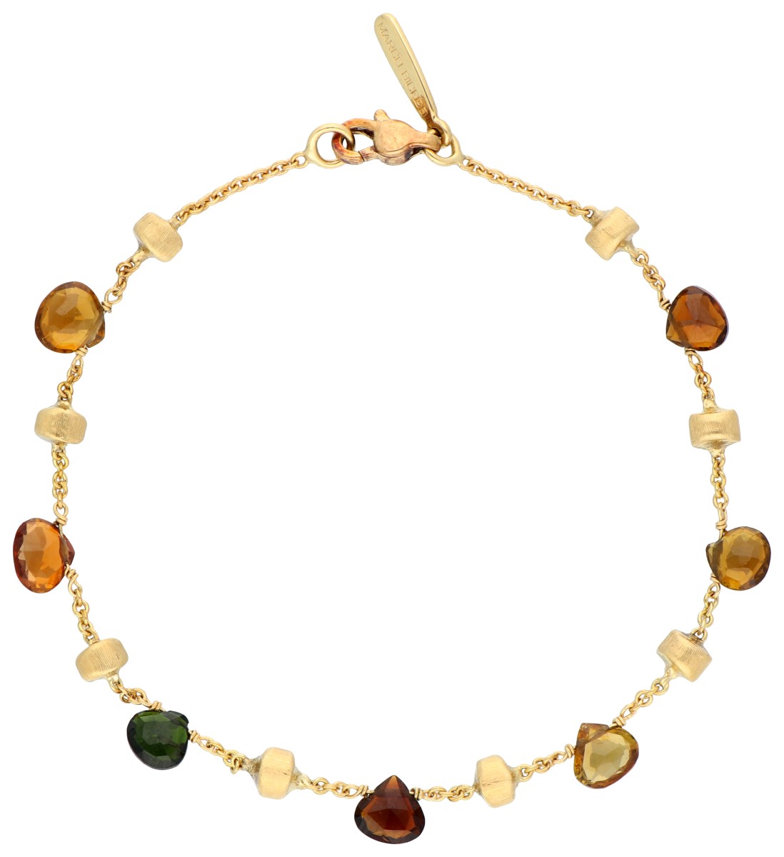18K geelgouden Marco Bicego Paradise armband met diverse edelstenen