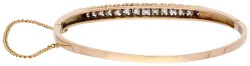 14K roségouden antieke bangle bezet met ca. 0.98 ct. Old mine diamanten