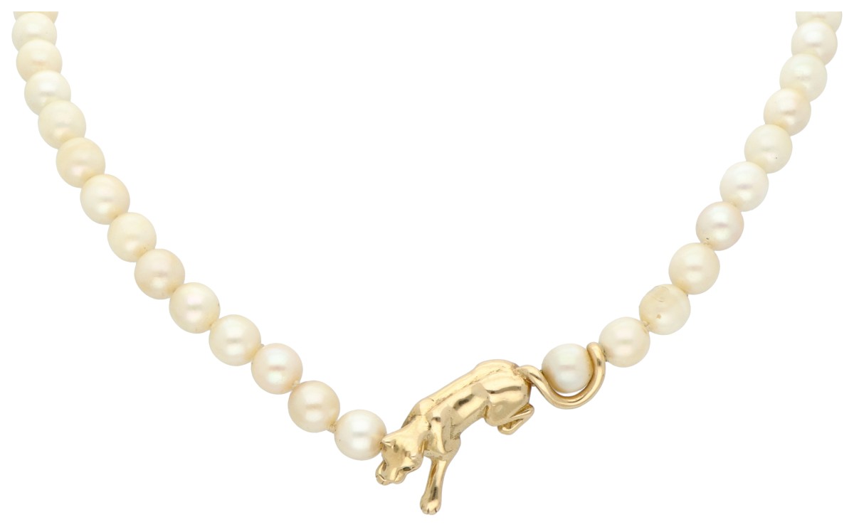 18K Cartier Panthère  geelgouden parelcollier