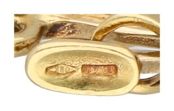 18K geelgouden collier bezet met ca. 1.14 ct. diamant