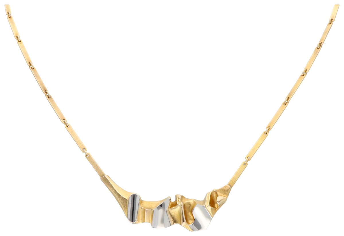 Lapponia 14K geelgouden Alba collier gecombineerd met platina