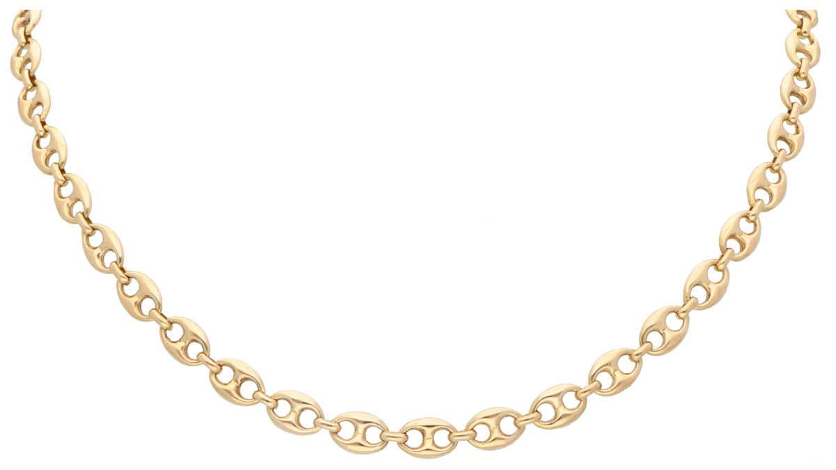 18K geelgouden koffieboon schakel collier