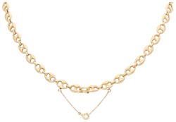 18K geelgouden koffieboon schakel collier