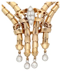 18K geelgouden collier bezet met ca. 1.30 ct. diamanten