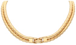 18K geelgouden collier bezet met ca. 1.30 ct. diamanten
