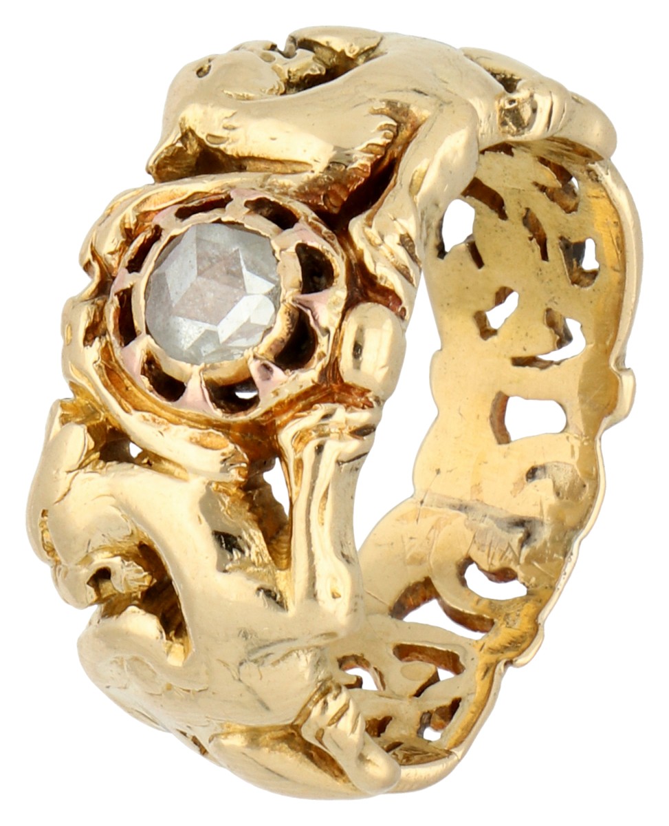 18K geelgouden ring diamant 