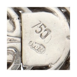 18K witgouden fantasie schakel armband bezet met ca. 0.33 ct. diamant