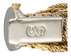 Wolfers Frères, 18K bicolor gouden armband bezet met nefriet jade en diamanten 