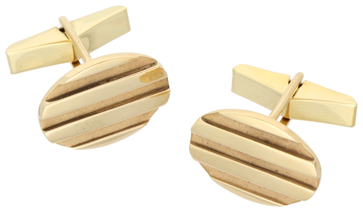 Tiffany & Co 18K Atlas groef ovale geelgouden manchetknopen