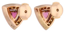 Mauboussin 18K roségouden ''Tellement subtile pour toi''  oorstekers bezet met diamant, saffier en toermalijn