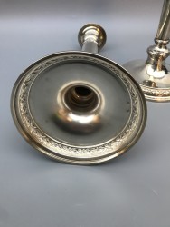 Kandelaars (2), J. Feysen, Brussel ca. 1900, zilver.