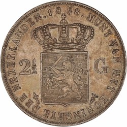 2½ Gulden Willem III 1868. Prachtig.