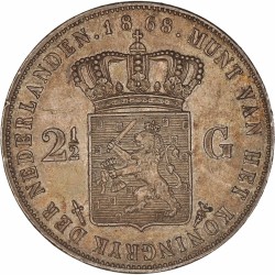 2½ Gulden Willem III 1868. Prachtig.