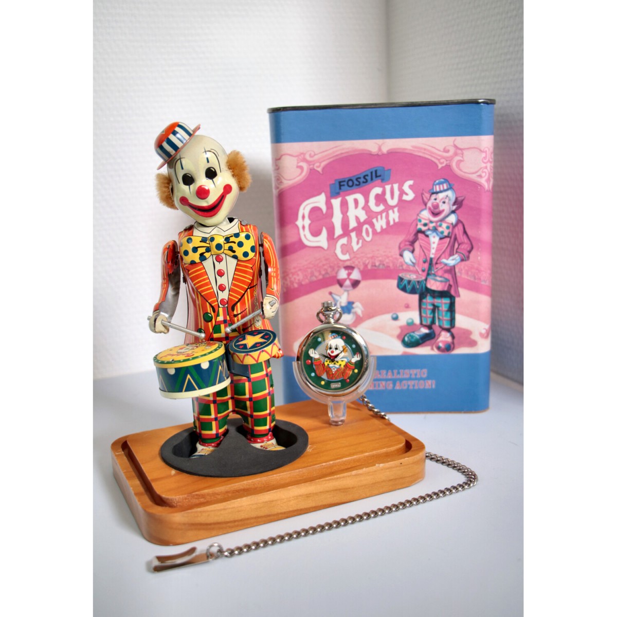 Fossil LE-9491 - Zakhorloge, met blikken circus clown - ca. 1997