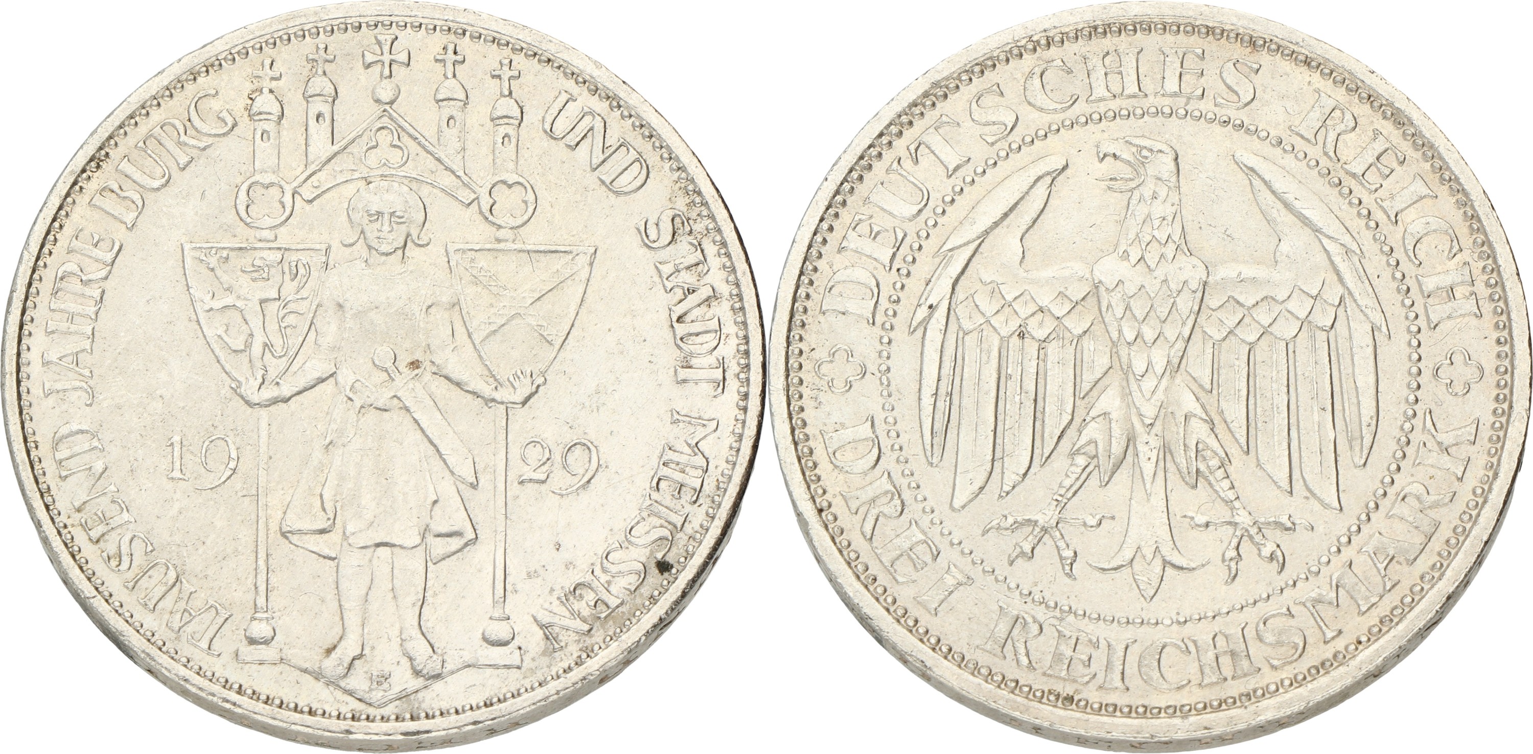 Germany. Weimar republic. 3 Mark - 1000th anniversary of Meissen. 1929 E. AUnc