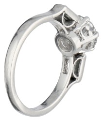 Platina ring bezet met ca. 1.45 ct. diamant, IGI gecertificeerd 