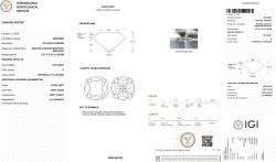 1.00 ct. Square Cushion Modified Brilliant IGI certified natural diamond