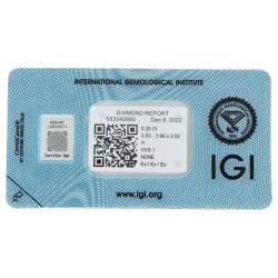 0.25 ct. Round Brilliant IGI certified natural diamond