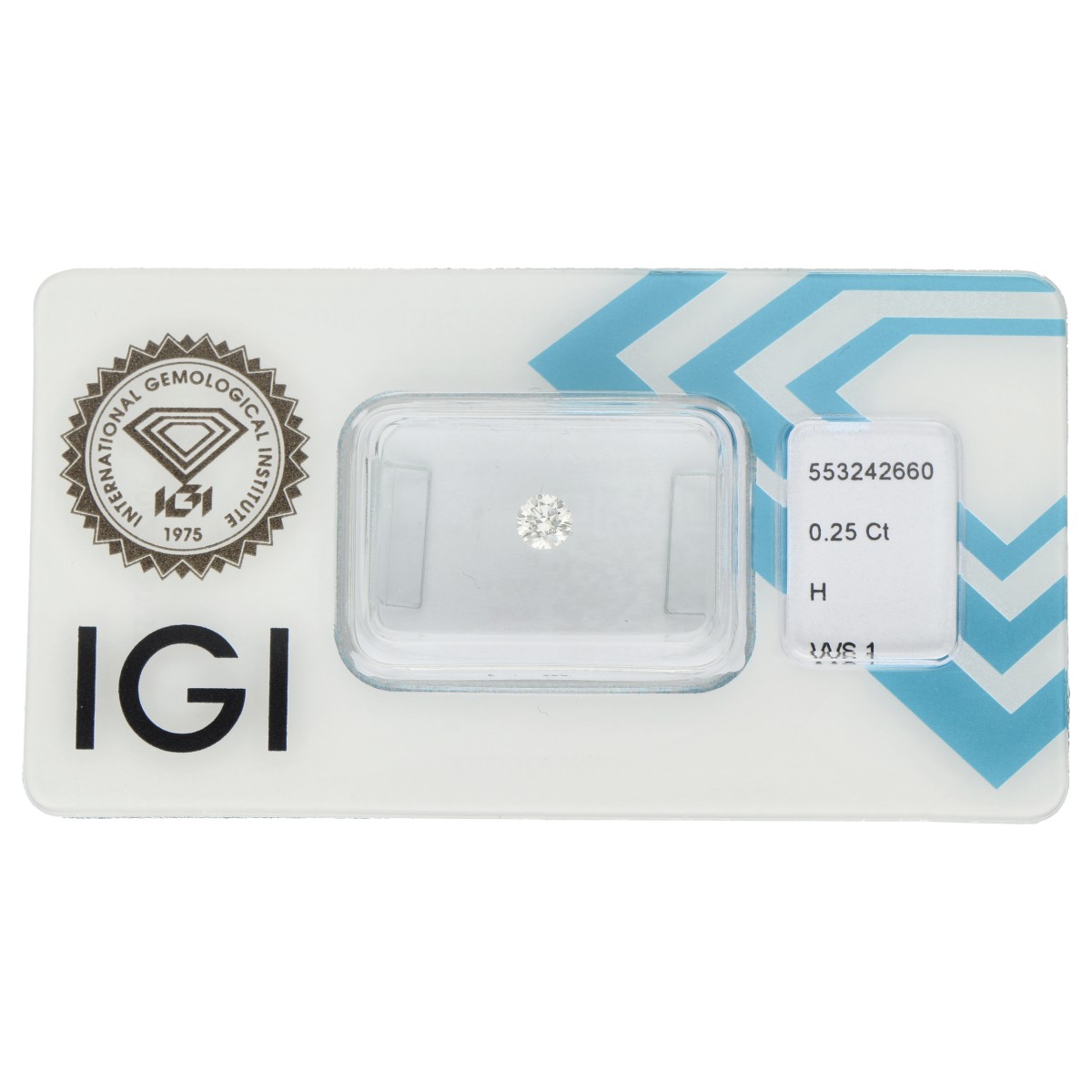 0.25 ct. Round Brilliant IGI certified natural diamond