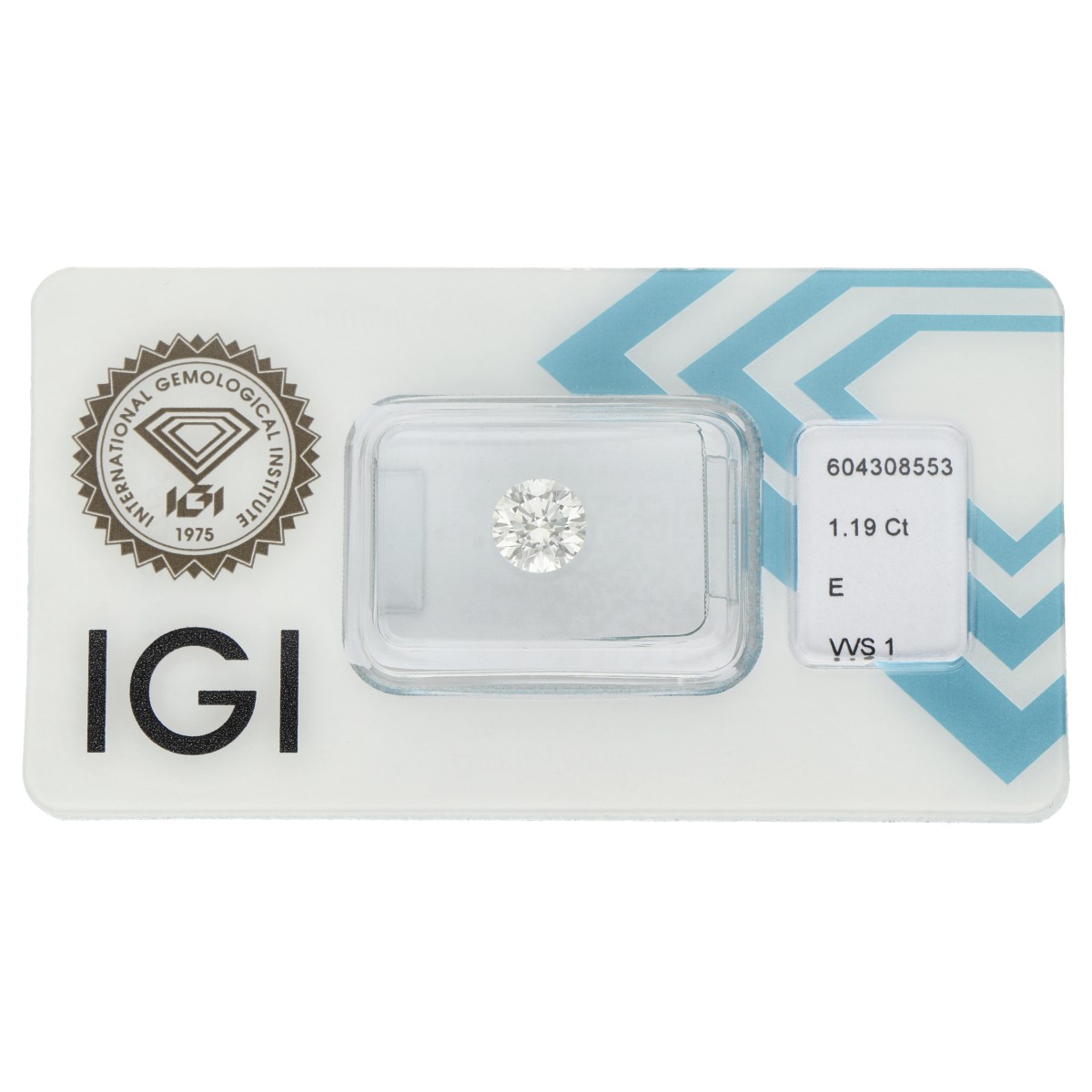 1.19 ct. Round Brilliant IGI certified natural diamond