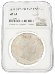 2½ Gulden. Willem III. 1872. MS 62.