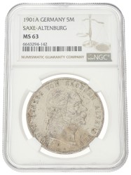 German states. Saxe-Altenburg. Ernst. 5 Mark. 1901 A. MS 63.
